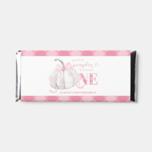 Pink Preppy Pumpkin Birthday Chocolate Wrapper  Hershey Bar Favors