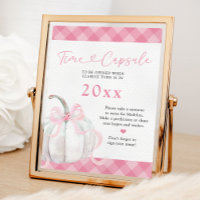 Pink Preppy Pumpkin Girl 1st Birthday Time Capsule