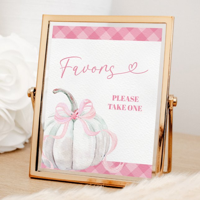 Pink Preppy Pumpkin Girl Birthday Favors Poster (Creator Uploaded)