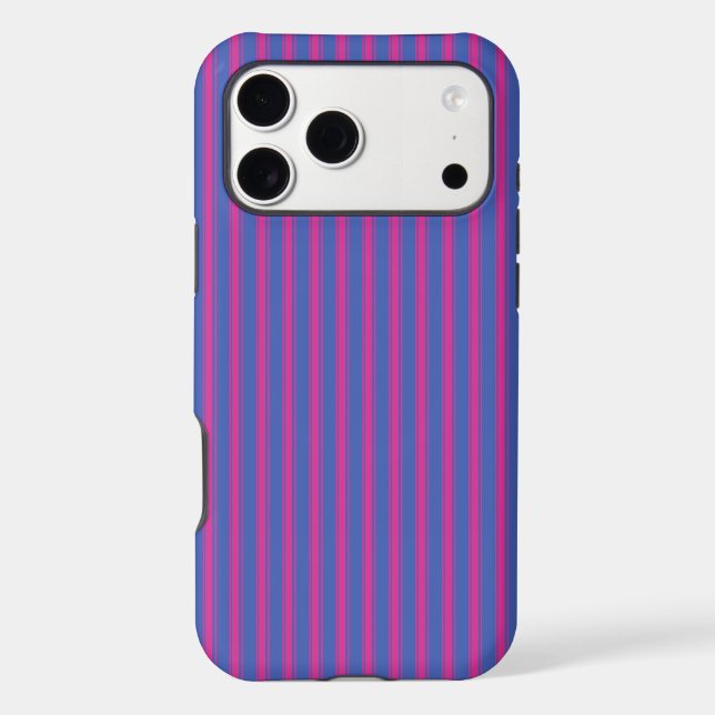 Pink Preppy Stripes iPhone Case (Back)