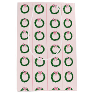 Pink & PreppyChristmas Wrapping Paper - Watercolor Medium Gift Bag