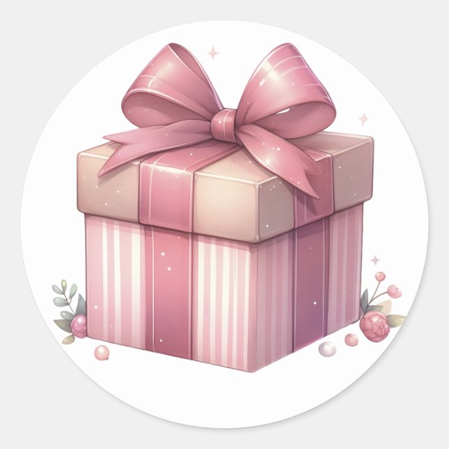 Pink Present Stickers (Front)