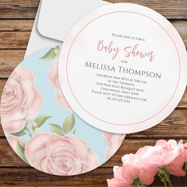 Pink Pretty Botanical Baby Rose Bouquet Cute Round (Creator Uploaded)