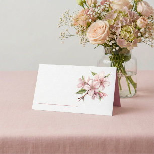 Pink pretty cherry blossom table name place card