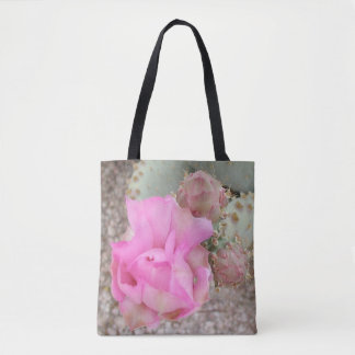 Pink Prickly Pear Bloom Tote Bag