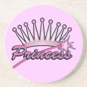 Pink Princes Crown Drink Coaster