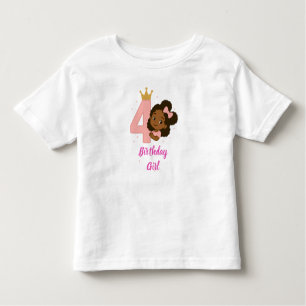 Pink Princess 4th Birthday Design Toddler T-shirt