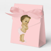 Pink Princess African American Baby Girl Shower Favor Box