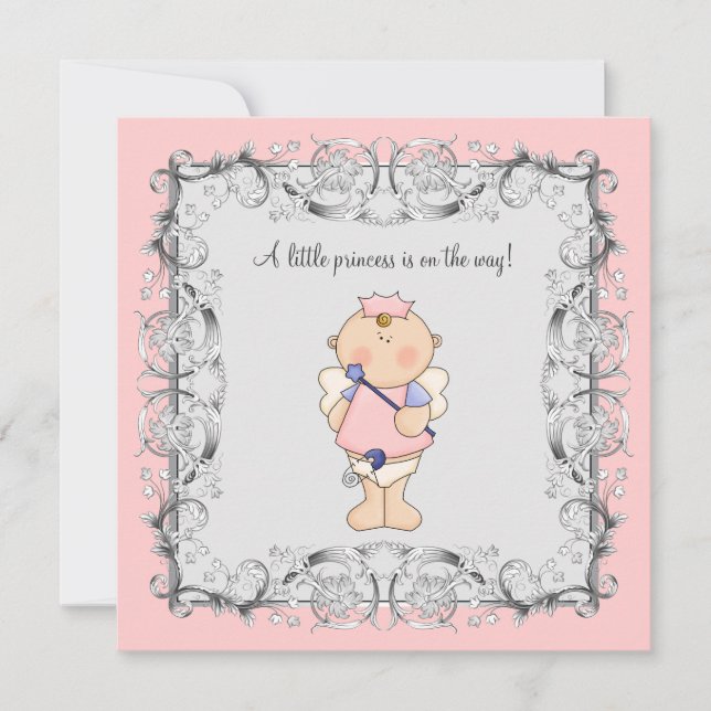 Pink Princess Baby Girl Shower Invitation (Front)