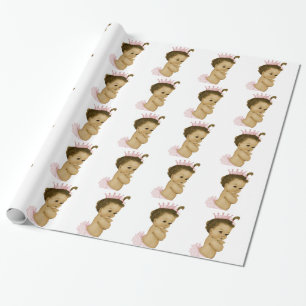 Pink Princess Baby Girl Shower Wrapping Paper