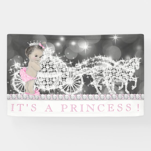 Pink Princess Baby Shower Banner (Horizontal)