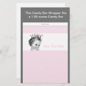 Pink Princess Baby Shower Candy Bar Wrapper (Front/Back)