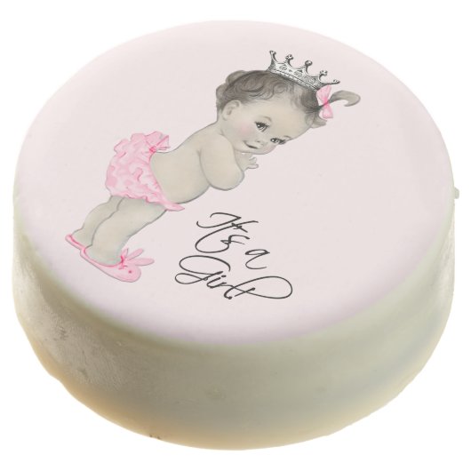 Pink Princess Baby Shower Cookies (Angled)