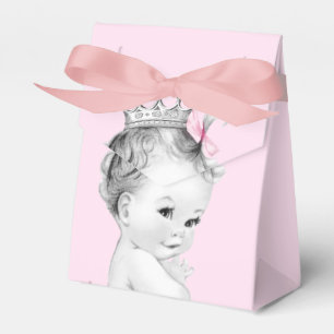 Pink Princess Baby Shower Favor Boxes