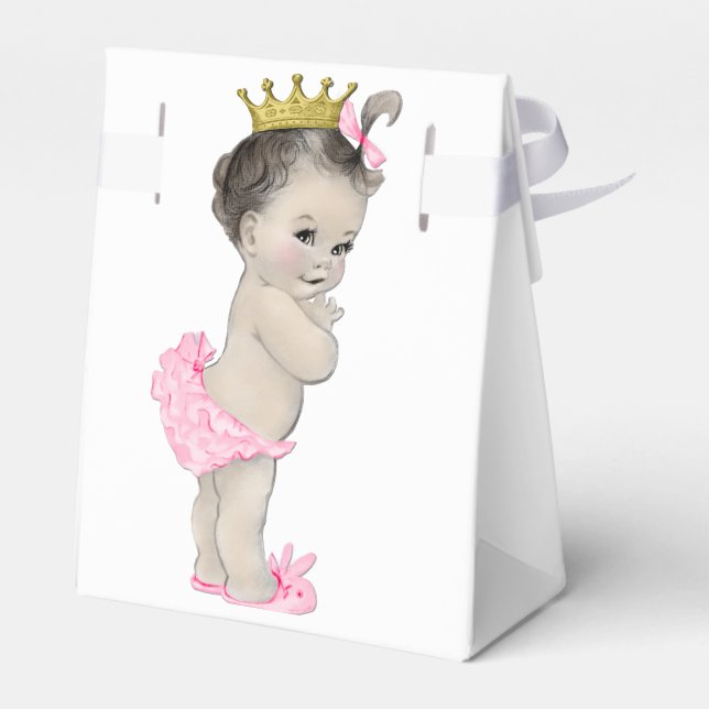 Pink Princess Baby Shower Favor Boxes (Back Side)