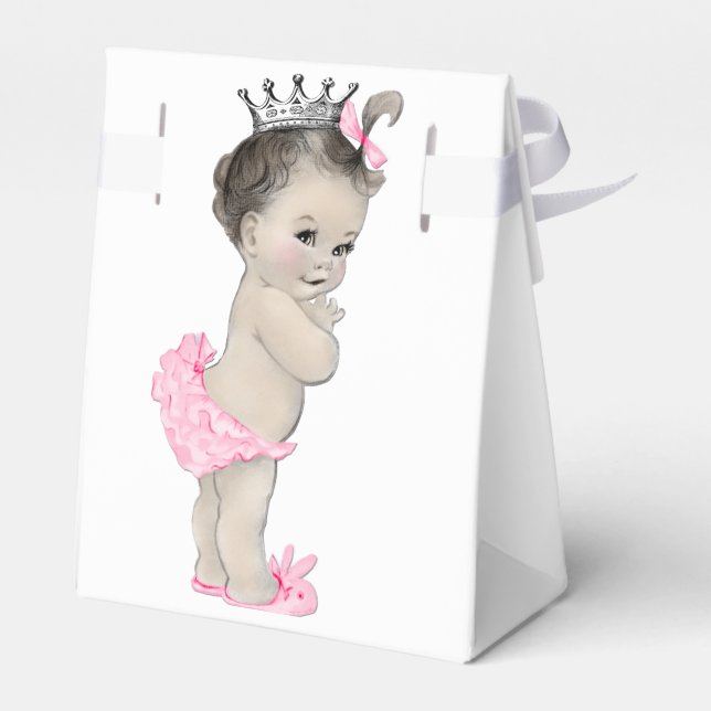 Pink Princess Baby Shower Favor Boxes (Back Side)