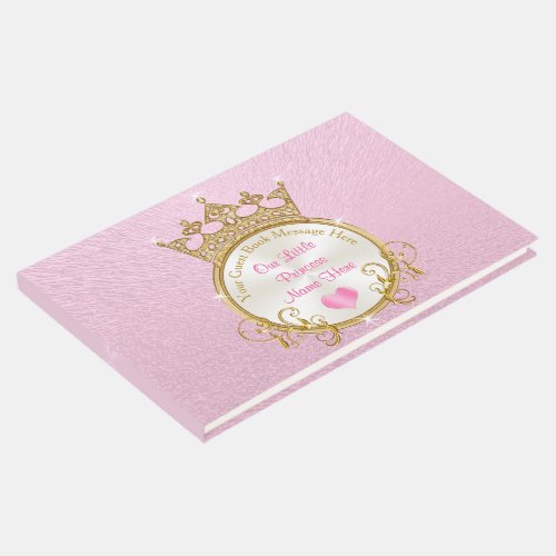 Pink Princess Baby Shower Guest Book PERSONALIZED