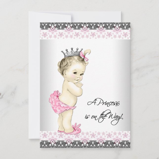 Pink Princess Baby Shower Invitation (Front)