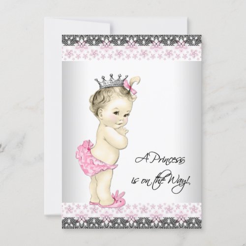Pink Princess Baby Shower Custom Invites