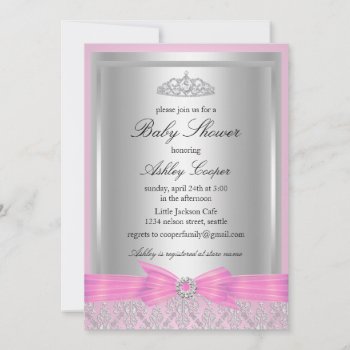 Pink Princess Baby Shower Invitation by ExclusiveZazzle at Zazzle