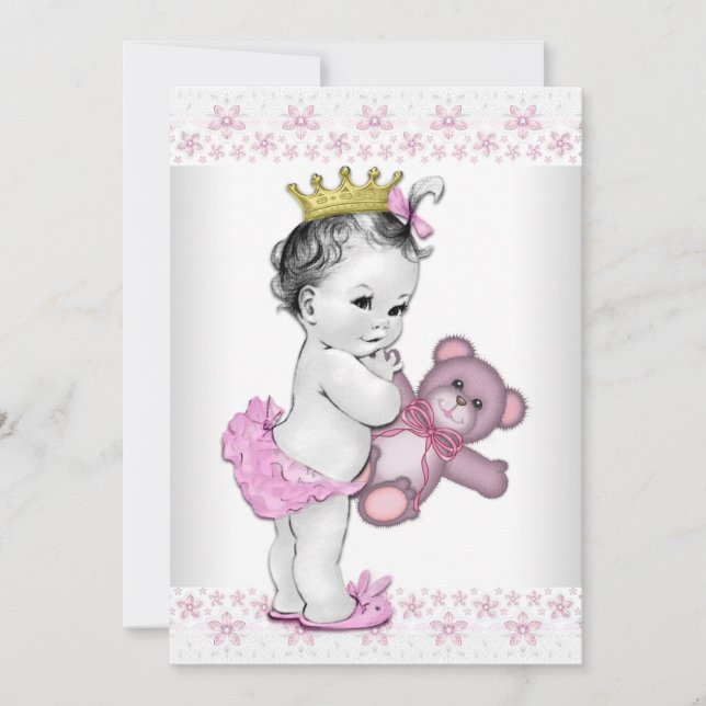 Pink Princess Baby Shower Invitation (Front)
