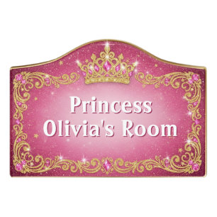 Pink Princess Bedroom Sign Royal Crown Girls Room