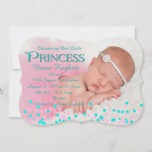 Pink Princess Birth Announcements