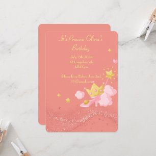 PINK PRINCESS BIRTHDAY INVITATION