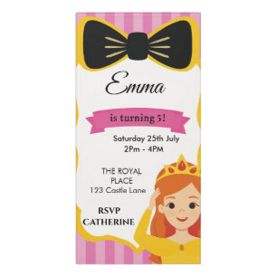 Pink Princess Birthday Invite   zazzlemade Door Sign