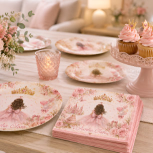 Pink Princess Birthday Napkins