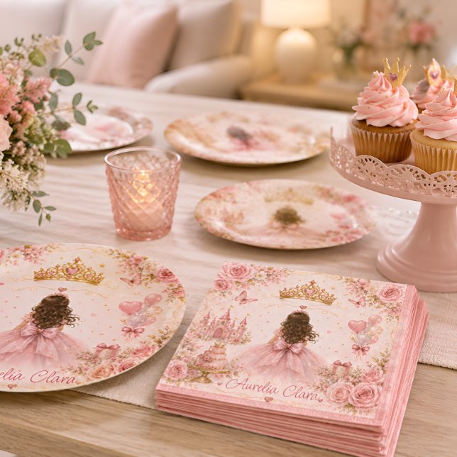 Pink Princess Birthday Napkins (Creator Uploaded)