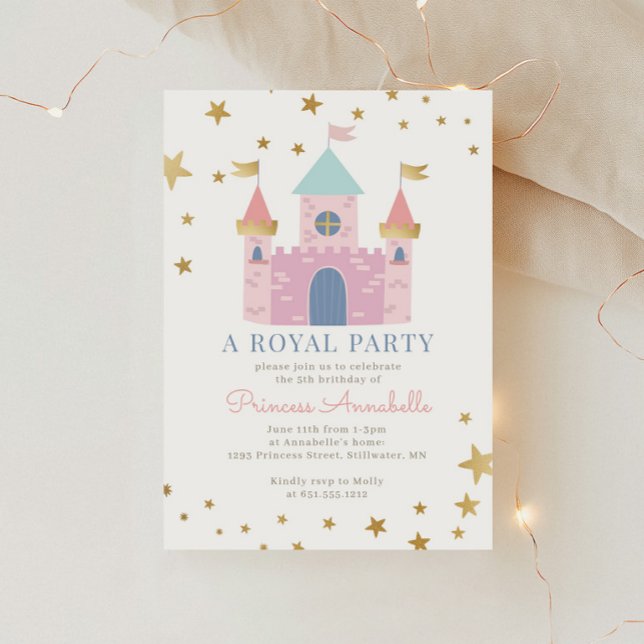 Pink Princess Birthday Party Invitation (Creator Uploaded)