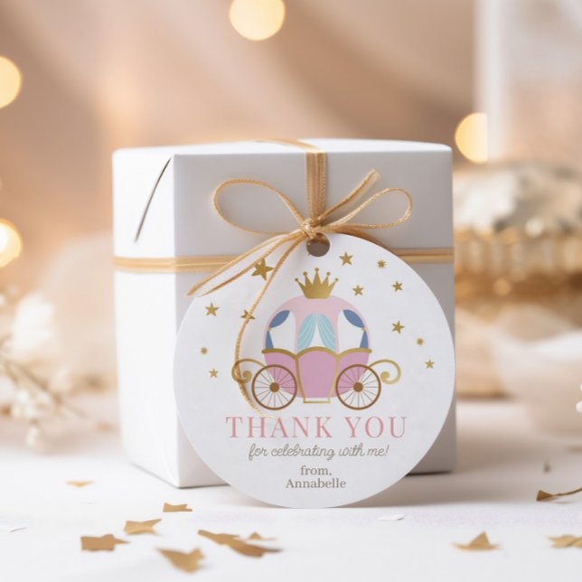Pink Princess Birthday Party Stickers (Creator Uploaded)