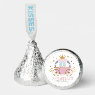 Pink Princess Birthday Party Stickers Hershey®'s Kisses®