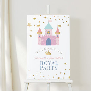 Pink Princess Birthday Party Welcome Sign
