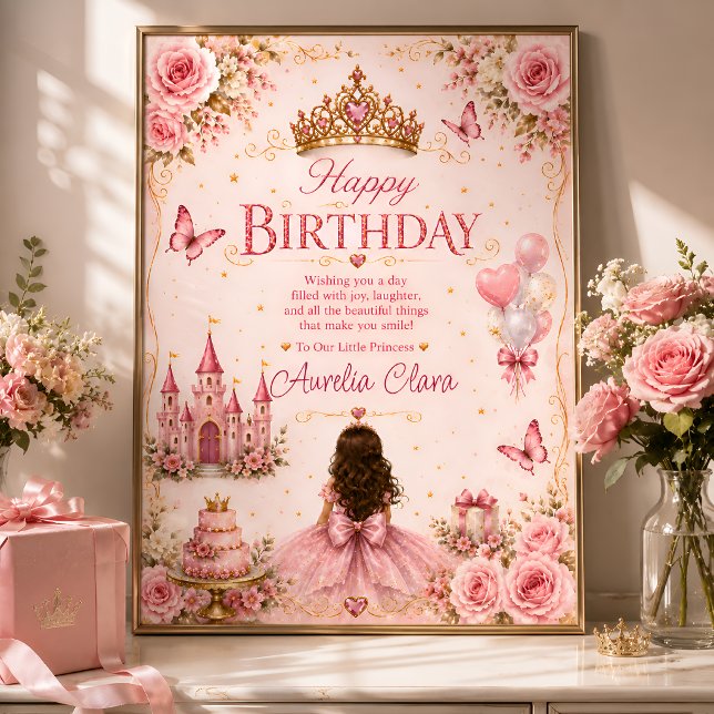 Pink Princess Birthday Poster (Creator Uploaded)