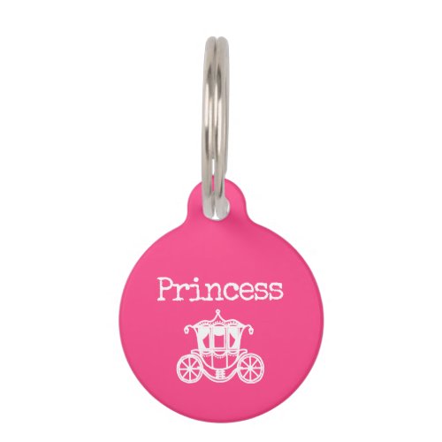 Pink Princess Car Pet ID Tag