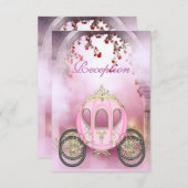 Pink Princess Carriage Enchanted Reception Card (Front/Back)