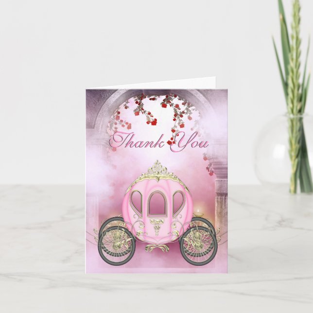 Pink Princess Carriage Enchanted Thank You (Front)