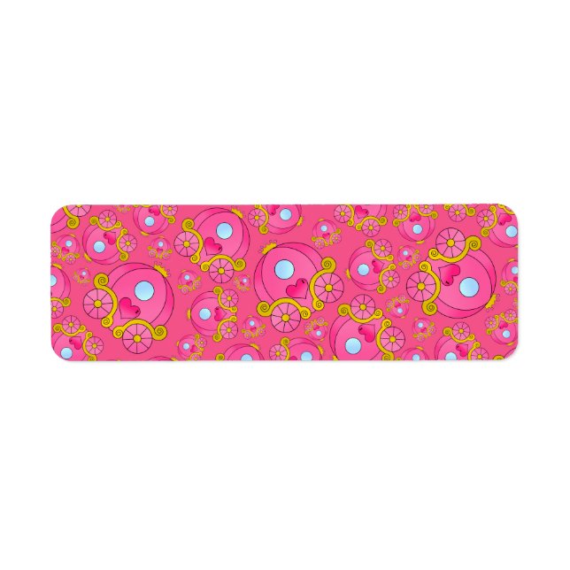 Pink princess carriage pattern label (Front)