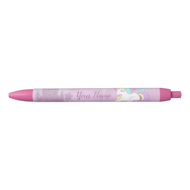 Pink Princess Castle and Cute Magical Baby Unicorn Pen (Front)