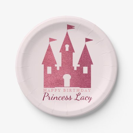 Pink Princess Castle Birthday Party Paper Plates