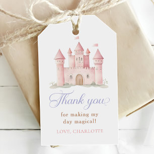 Pink Princess Castle Girl Birthday Party Gift Tags