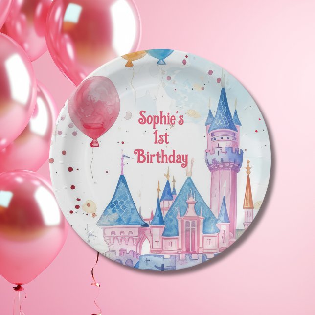 Pink Princess Castle  Paper Plates (Creator Uploaded)