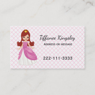 Pink Princess Childs or Mommy Networking Card