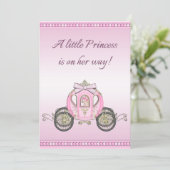 Pink Princess Coach Girls Baby Shower Invitation (Standing Front)