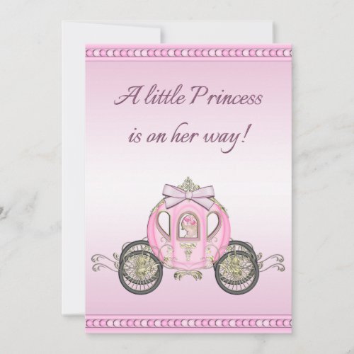 Pink Princess Coach Girls Baby Shower Invitation