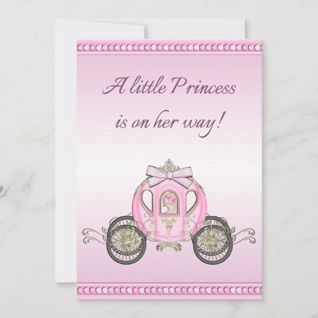 Pink Princess Coach Girls Baby Shower Invitation (Front)