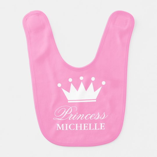 Pink Princess Crown Baby Bib For Little Zazzle