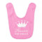 Pink princess crown baby bib for little baby girl